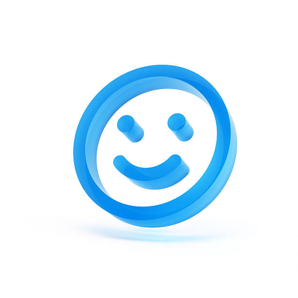 Minimal 3D blue smiley face icon with a glossy translucent style on a clean white background. Friendly happy emoji for UI, apps, chats, customer feedback, and modern digital interfaces.