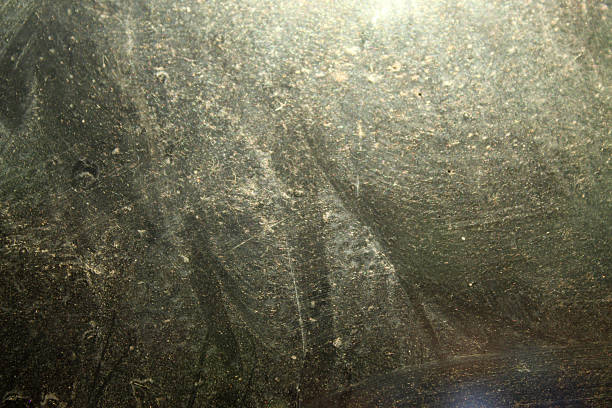 dusty glass texture with sunlight on the window glass