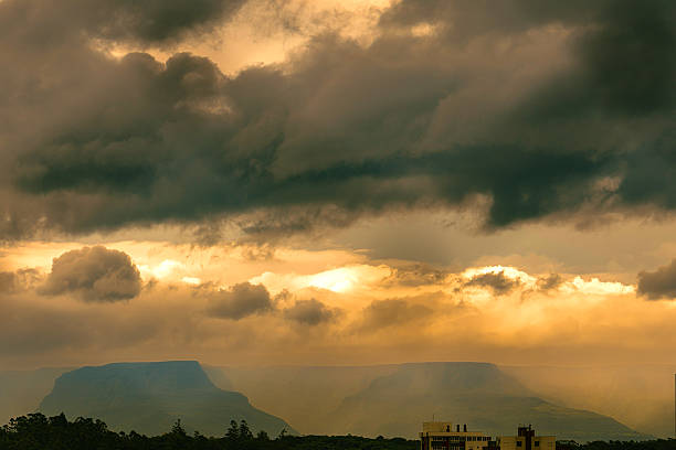 Sunset and dramatic clouds in Cerdanya, Pyrenees, Spain.
