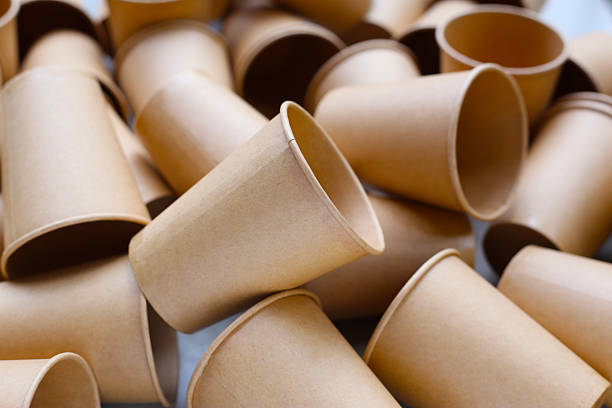 istock Brown paper cups, disposable glass 2251270801