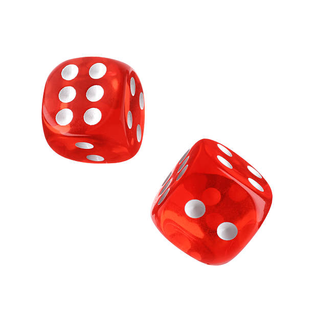 istock Two red dice in air on white background 2251273194