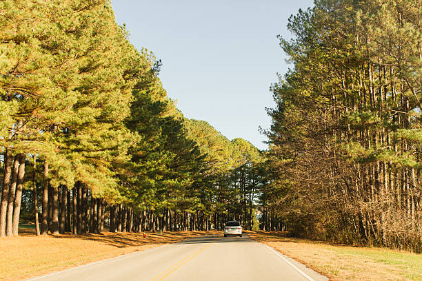 A family driving on country roads in Texas