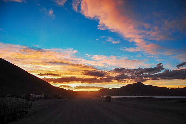 istock Beautiful sunset scene with colorful clouds over the mountains 2251282149