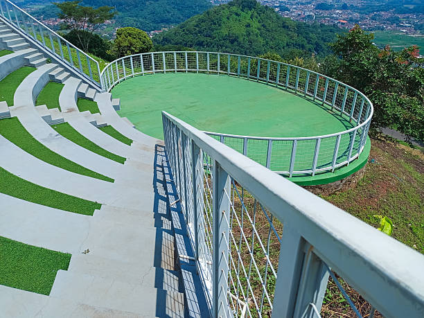 istock Panoramic City View from Green Hilltop Observation Deck 2251282889