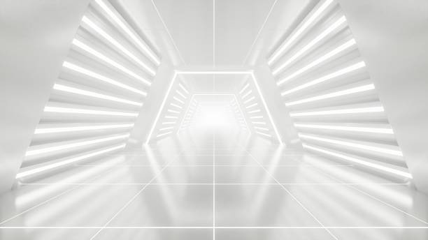 istock Abstract sci-fi tunnel space with neon light, modern corridor architecture, Tech or digital futuristic interior , 3d illustration 2251285092