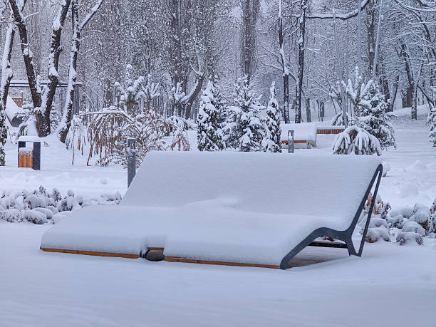 istock a sun lounger covered in snow in a city park 2251286664