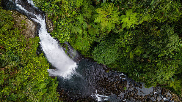 istock Drone Photo of Waterfall in Dense Forest – Gomblang Waterfall from Above, Java Island, Indonesia 2251287569