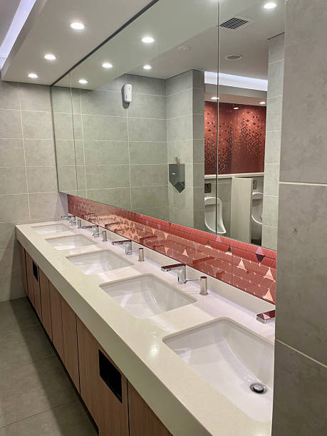 istock Stylish public restroom with sinks 2251287883