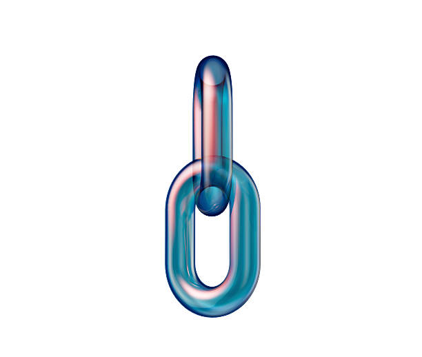 istock 3D Transparent chain link with blue and pink hues, symbolizing connection and unity. 3d illustration 2251288133