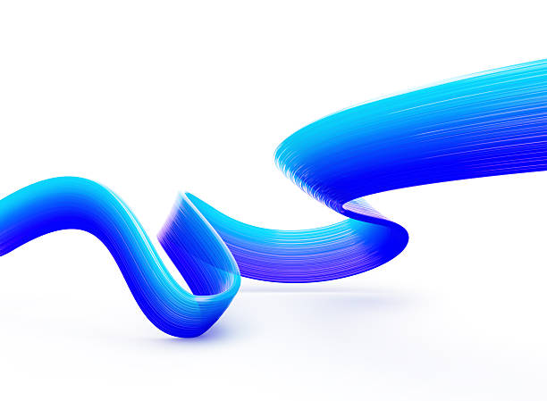 istock Abstract blue ribbon flowing on white, symbolizing motion and connection. 3D illustration 2251288331