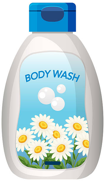 istock Chamomile Body Wash Bottle with Blue Cap and Floral Label 2251288752