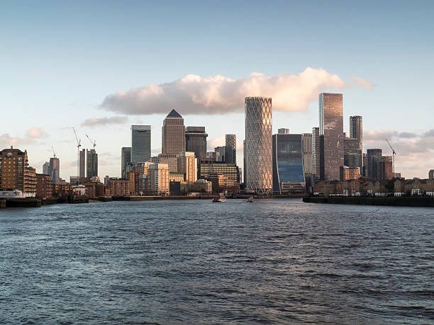 istock Canary wharf cityscape reflecting in river thames at sunset 2251290164