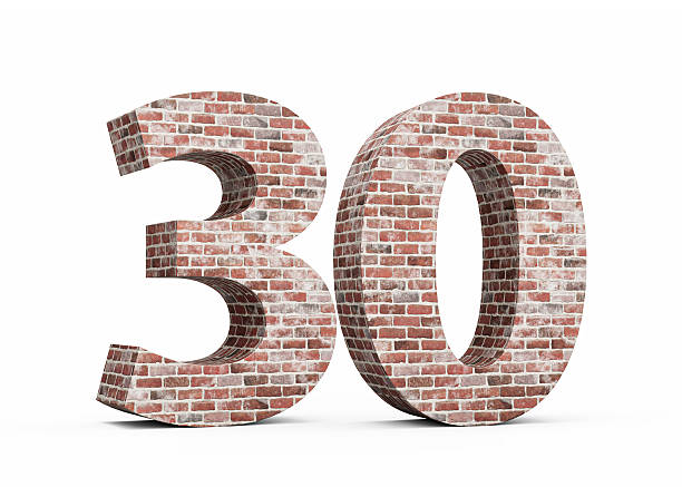 Number Thirty 30 Digit Made Of Old Grunge Texture Wall Of Bricks 3D Illustration