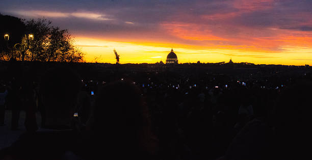 Rome city in Italy on sunset