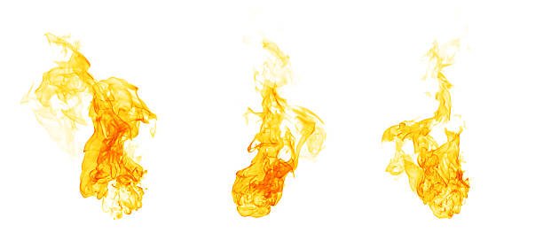 istock Bright orange flames rising across the bottom of a white background create a dramatic fire effect ideal for heat concepts, burning visuals, and creative design elements for various projects. 2251300145