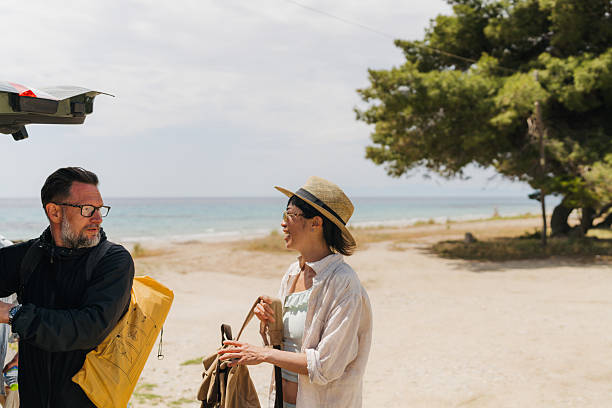 istock Smiling couple on the summer road trip 2251308321