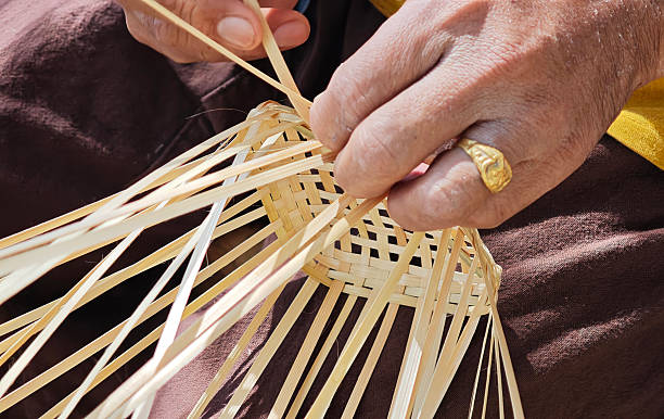 istock The hands are weaving a bamboo basket. 2251309819
