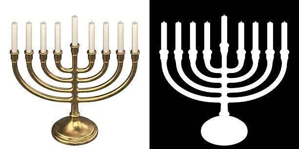 3D rendering illustration of a Hanukkah Menorah Candelabra