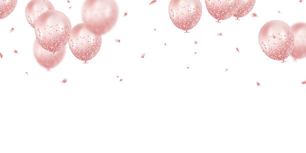 istock Beautiful pink 3D balloons illustration background vector banner template 2251321183
