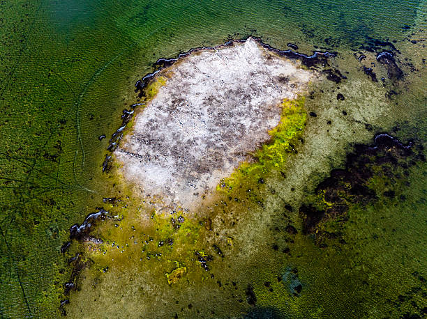 Dangers and droughts affecting lakes,Abstract photography, backgrounds for billboards, global climate-themed photographs. The magical beauty of colors. The colors and patterns of lakes and rivers.