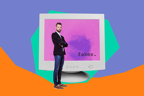 istock Collage with person near retro computer monitor symbolizing work overload digital routine modern business burnout 2251321486