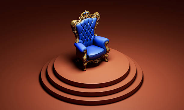 istock Blue and Gold Royal Armchair. 3D Rendering. 2251325797