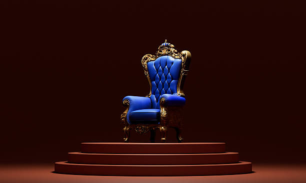 istock Blue and Gold Royal Armchair. 3D Rendering. 2251325803