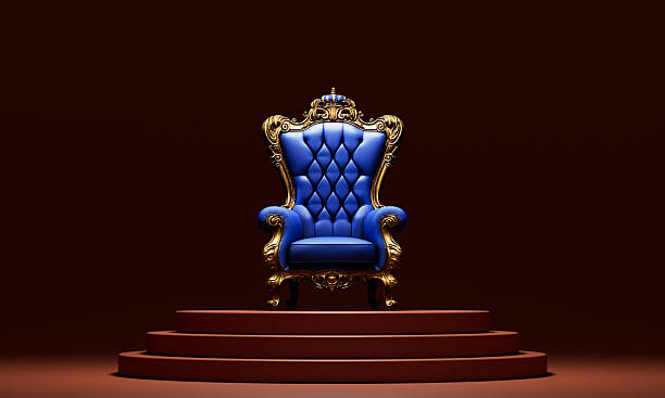 istock Blue and Gold Royal Armchair. 3D Rendering. 2251325808