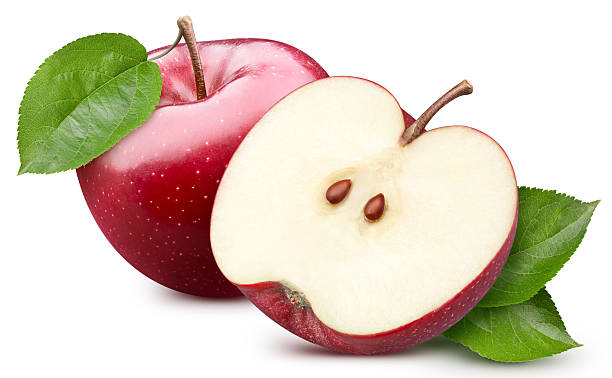 istock Fresh organic apple with leaves isolated 2251327783