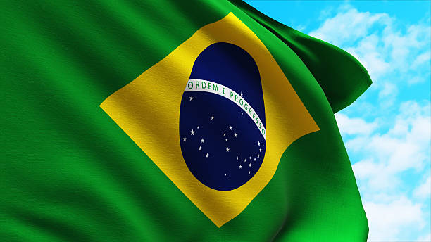istock Brazil Flag Waving in Sky 2251332028