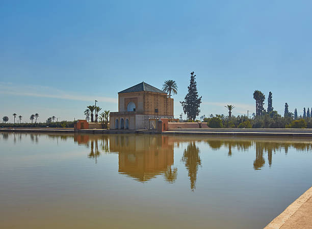 Pavilion in the Menara Garden, Marrakech, Morocco.