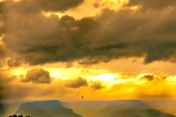 View of canyons on the horizon.