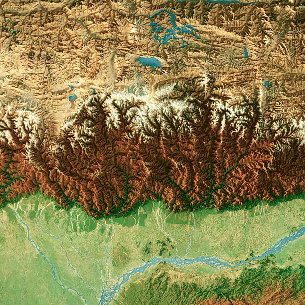 istock Bhutan Satellite Topographic Map 3D Render Color 2251346431
