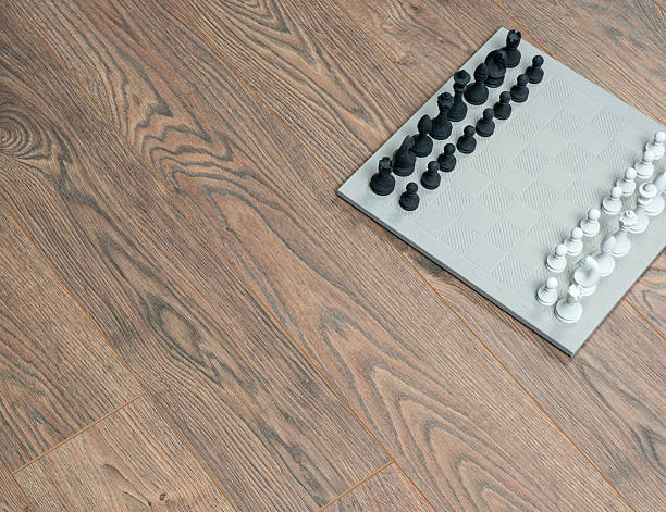 Wooden chess pieces on the chessboard