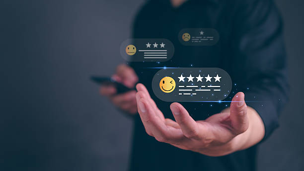 istock Client feedback evaluation system online user experience rating for businessmen in virtual environments to enhance service satisfaction and reputation 2251350922
