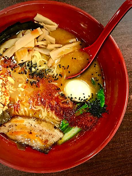 Ramen Noodle Soup Bowl with Roasted Pork