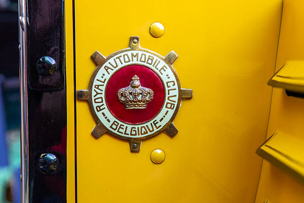 London, UK - November 1st 2025: Close-up of a Royal Automobile Club Belgique badge, on a classic car on display at the St. James's Motoring Spectacle on Pall Mall in London, UK.