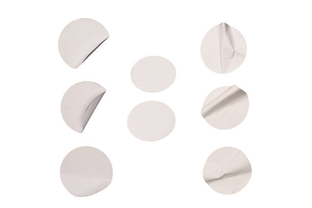 istock Round white stickers, blank tags labels isolated on a white background. 2251374279