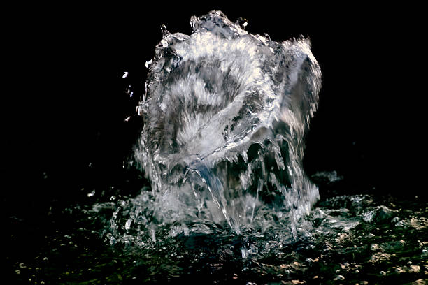 A large splash of water on black background, close-up