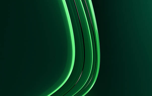 istock Shiny Green Fluid Shapes Creating Futuristic Wave Forms in Minimalist Composition 2251392458