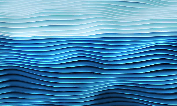 istock Abstract stripes in form of waves,  wavy wallpaper background 3D rendering 2251405268