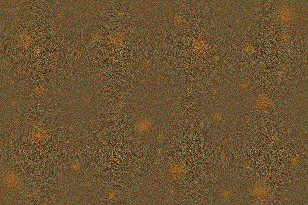 Abstract background with many pixels and dots in red, gold, and green