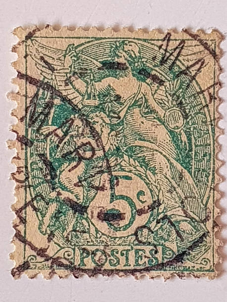 istock French 5 Centimes Mouchon Postage Stamp with Allegorical Figure 2251410832