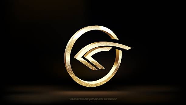 istock Luxury gold line logo design with simple and modern shape of sea water wave in a circle 2251411432