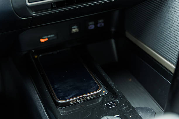 istock Phone Charging In Magnetic Charger in Modern Car media console 2251415998