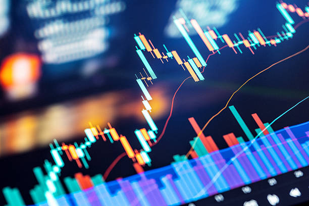 istock Dynamic Stock Market Candlestick Chart With Colorful Bars And Volatility Visualization 2251417146