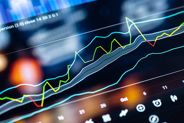 istock Stock Market Chart With Bright Neon Line Graph And Numeric Data For Financial Analysis 2251418122