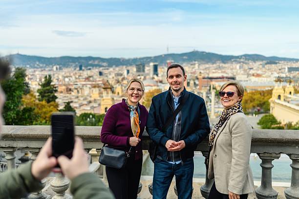 Tourists create memories in Barcelona