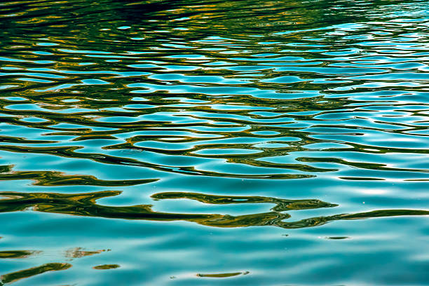 istock Water ripple texture background. Wavy water surface during sunset, golden light reflecting in the water 2251433025