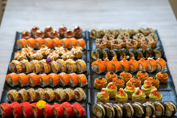 istock A vibrant array of many different types of gourmet sushi and maki rolls 2251435242